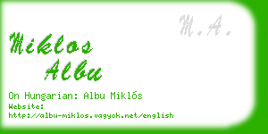 miklos albu business card