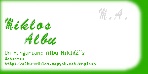 miklos albu business card